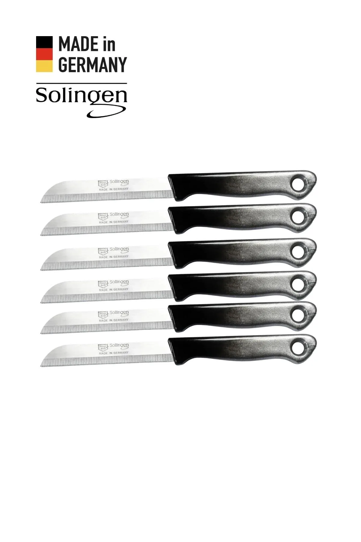 Geçişli Meyve Bıçağı 6'lı Set Siyah - Solingen