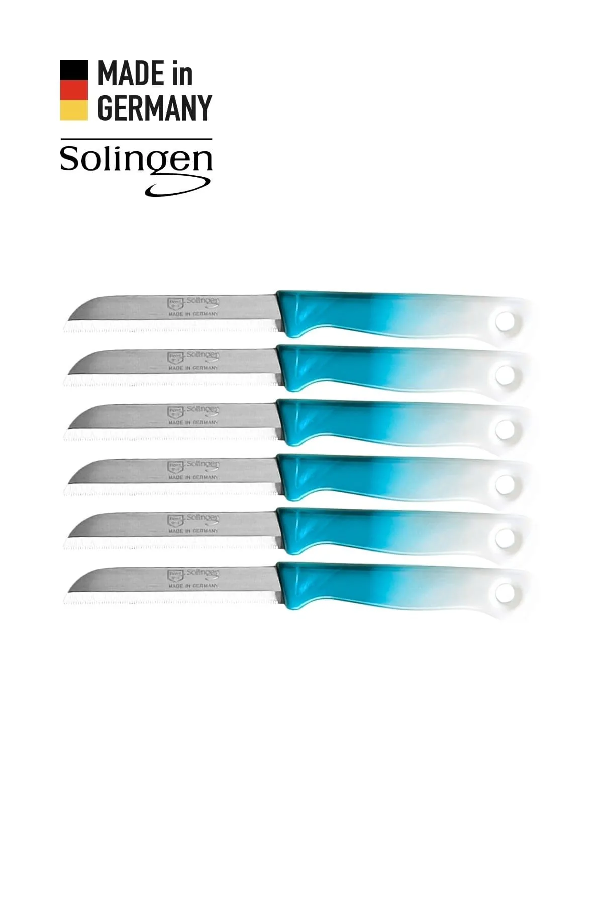 Geçişli Meyve Bıçağı 6'lı Set Turkuaz - Solingen