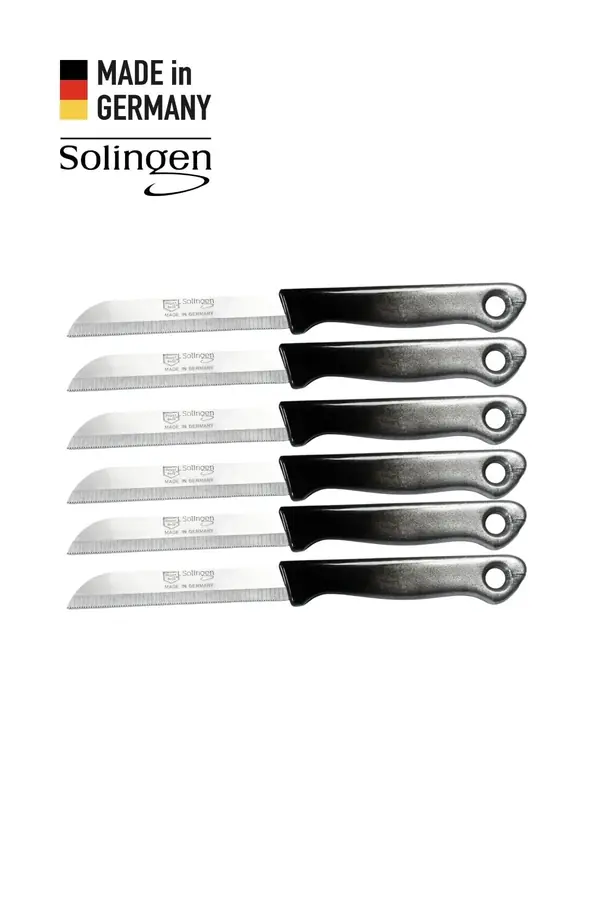 Geçişli Meyve Bıçağı 6'lı Set Siyah