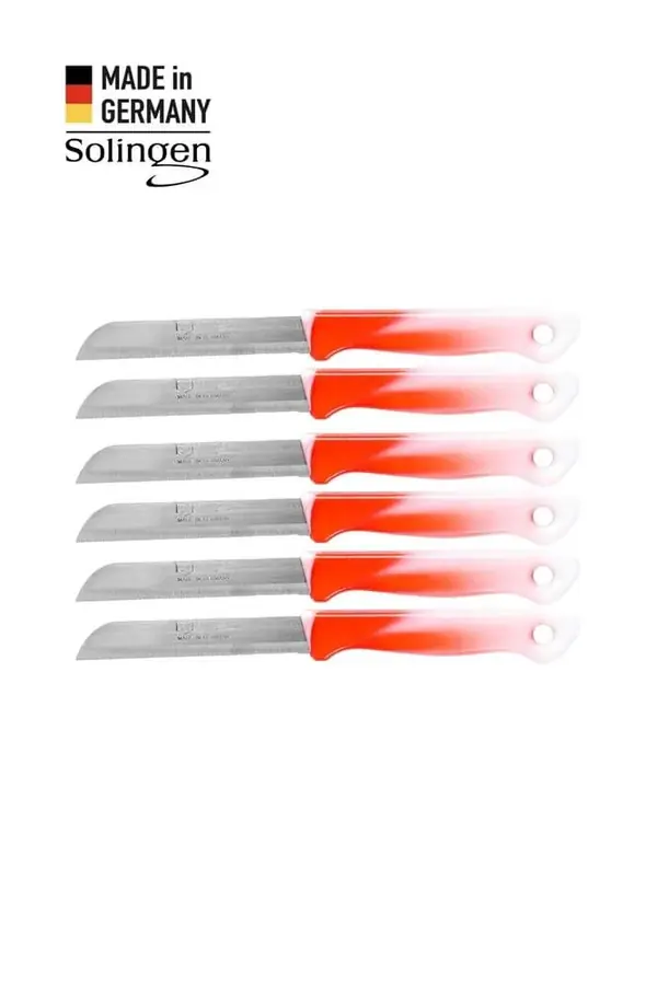 Geçişli Meyve Bıçağı 6'lı Set Turuncu