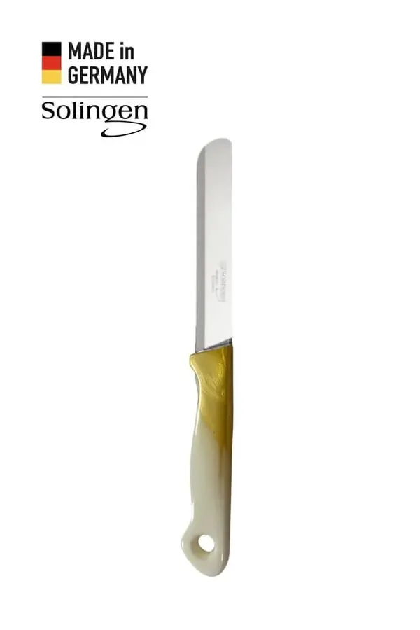 Mikro Tırtıklı Bıçak Altın Beyaz Geçişli - Solingen