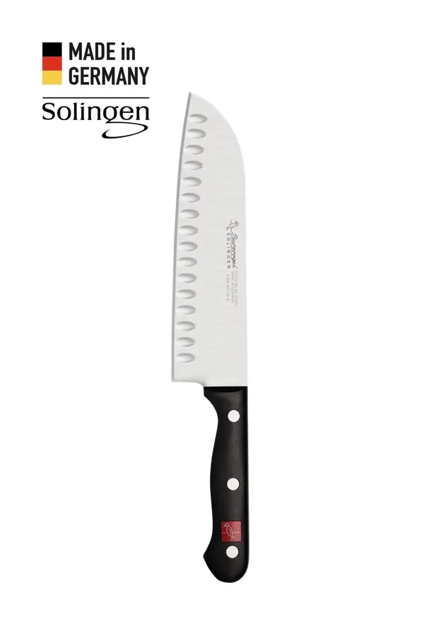Oluklu Santoku Bıçağı Siyah Perçinli Büyük - Solingen