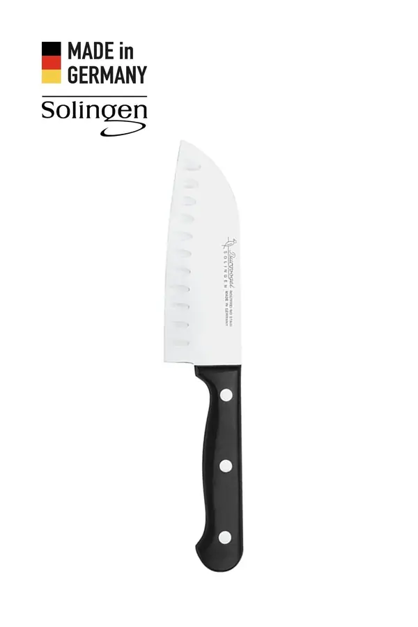 Oluklu Santoku Bıçağı Siyah Perçinli