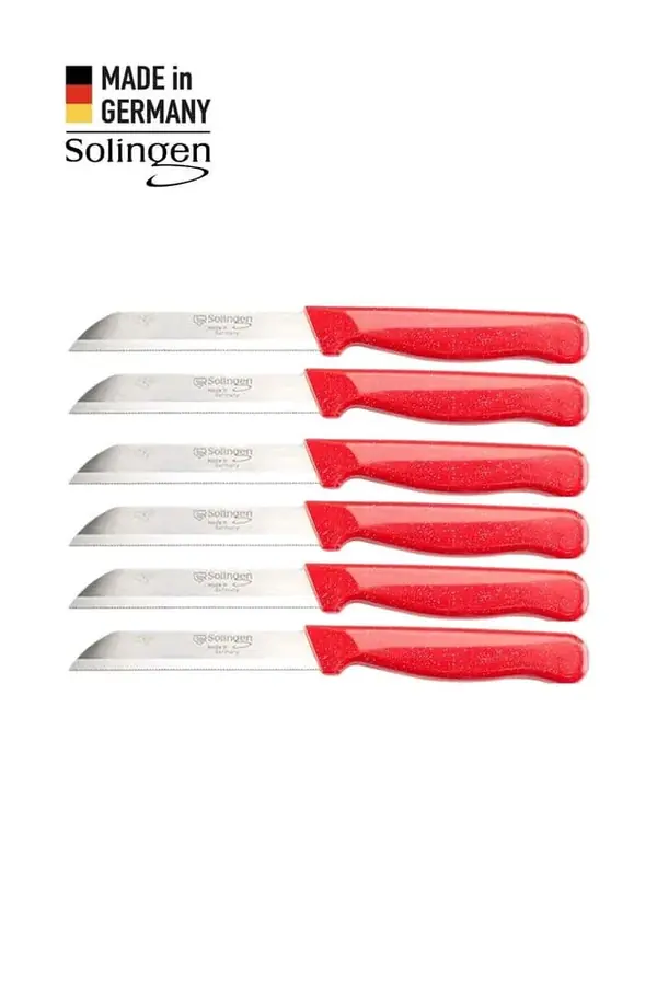 Simli Meyve Bıçağı 6'lı Set Kırmızı