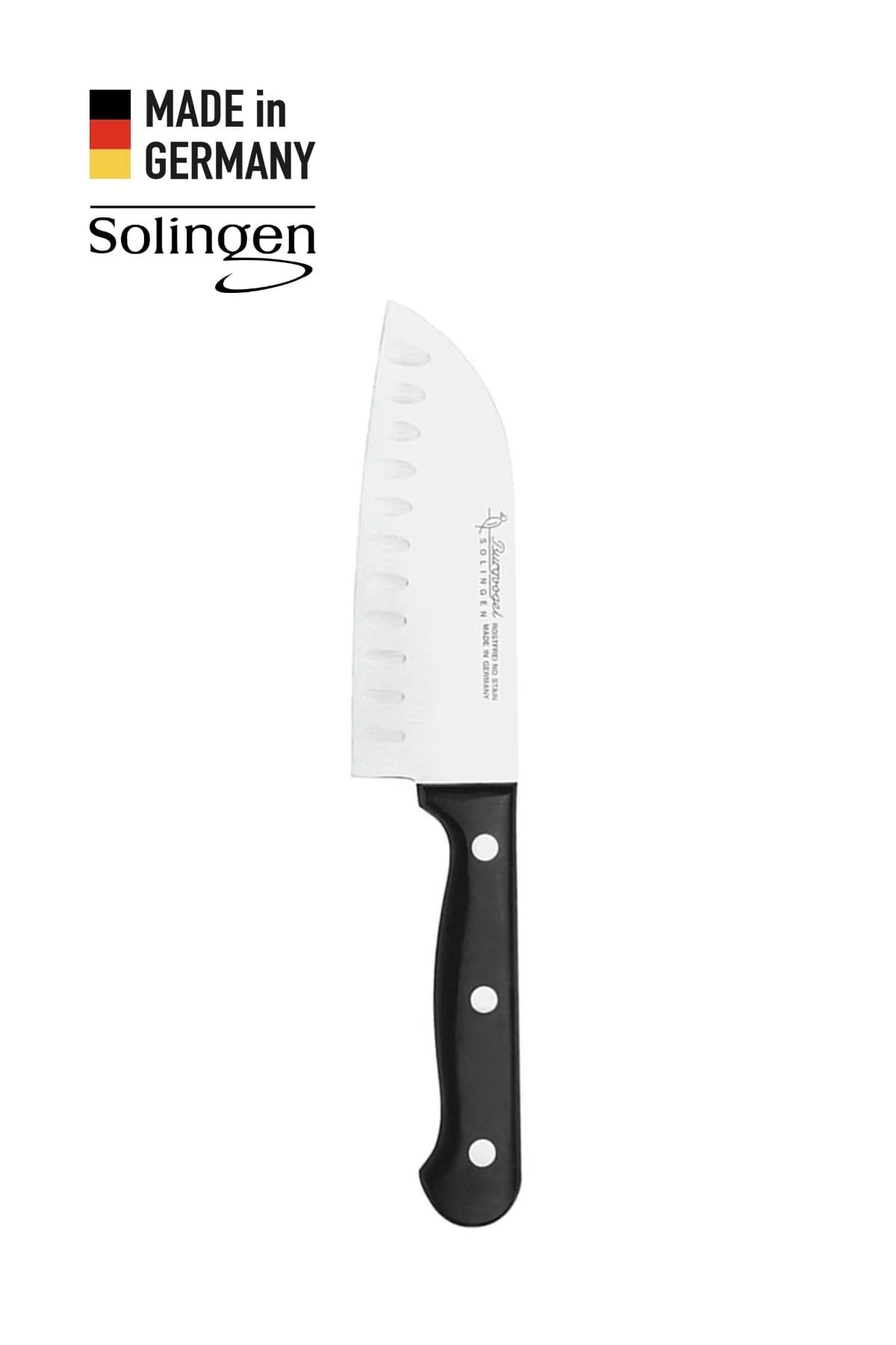 Oluklu Santoku Bıçağı Siyah Perçinli - Solingen