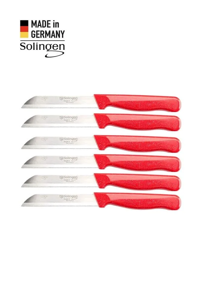 Simli Meyve Bıçağı 6'lı Set Kırmızı - Solingen