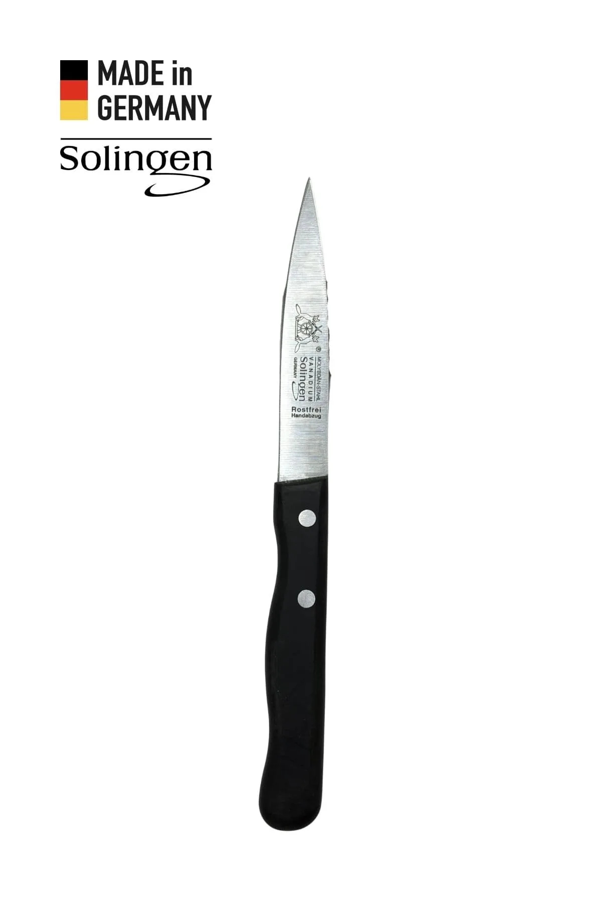 Sivri Uç Genel Kullanım Bıçağı Siyah Perçinli - Solingen